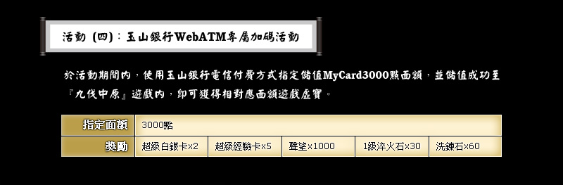 活動四：玉山銀行WebATM專屬加碼活動